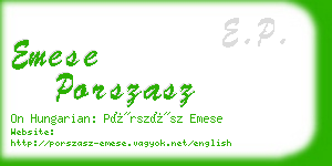 emese porszasz business card